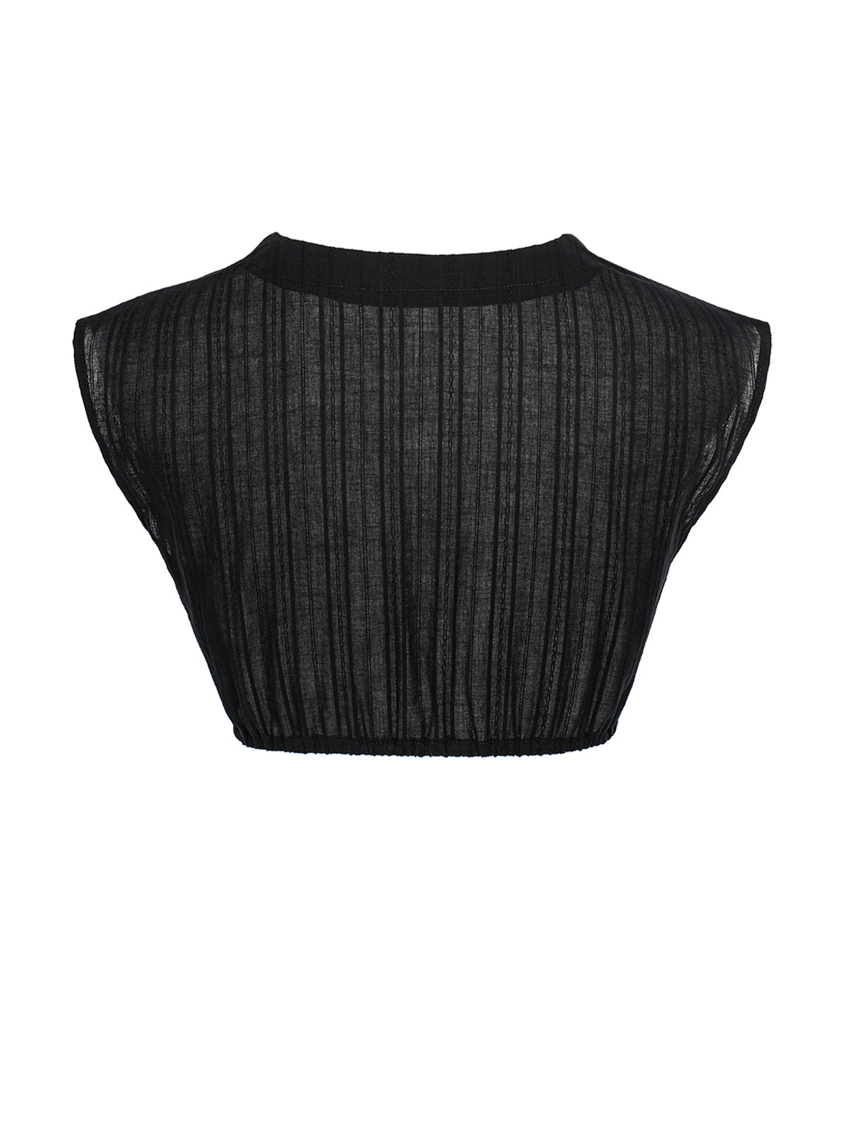 Milana Damen Dirndlbluse in Schwarz mit Ärmellos und V-Ausschnitt