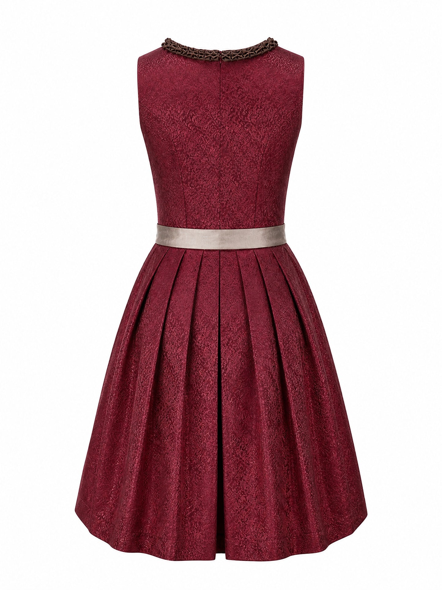 Dirndl Elisa in Weinrot mit Taupe Sch¨¹rze - R¨¹ckansicht