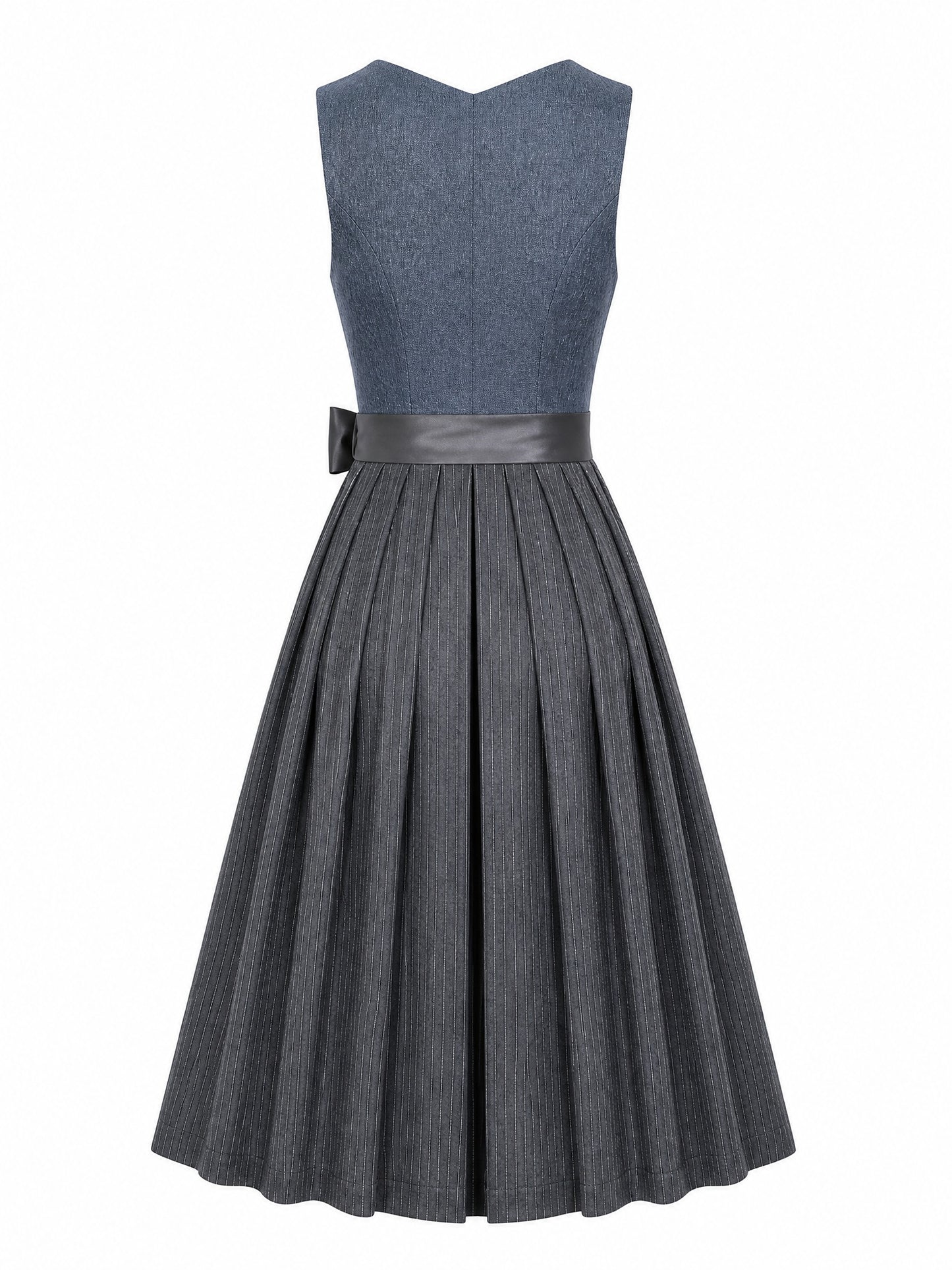Dirndl Jana in Stahlblau mit Sturmgrau Sch¨¹rze - R¨¹ckansicht