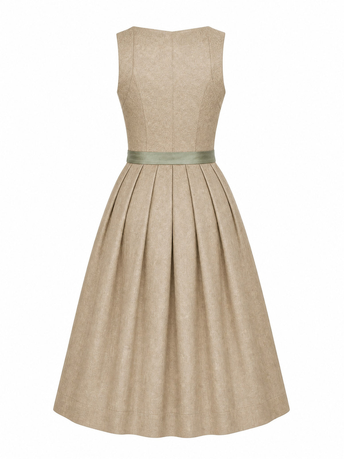 Dirndl Lena in Tonbeige mit Eukalyptusgr¨¹n Sch¨¹rze - R¨¹ckansicht