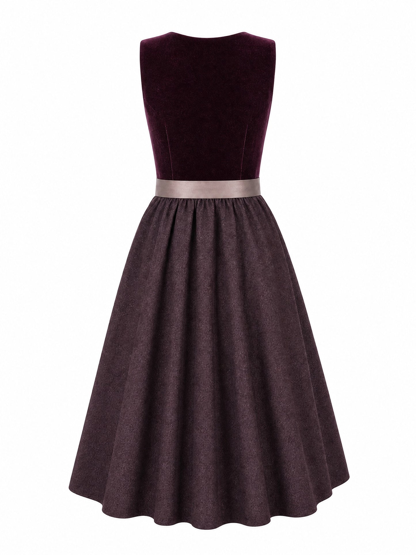 Dirndl Amelia in Brombeere mit Taupe Sch¨¹rze - R¨¹ckansicht