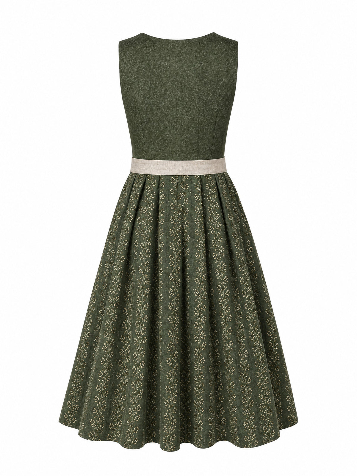 Dirndl Anna in Waldgr¨¹n mit Haferbeige Sch¨¹rze - R¨¹ckansicht