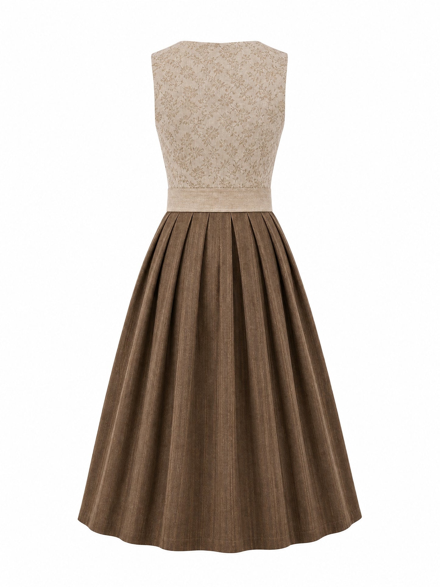 Dirndl Elisa in Haferbeige mit Warmer Sand Sch¨¹rze - R¨¹ckansicht