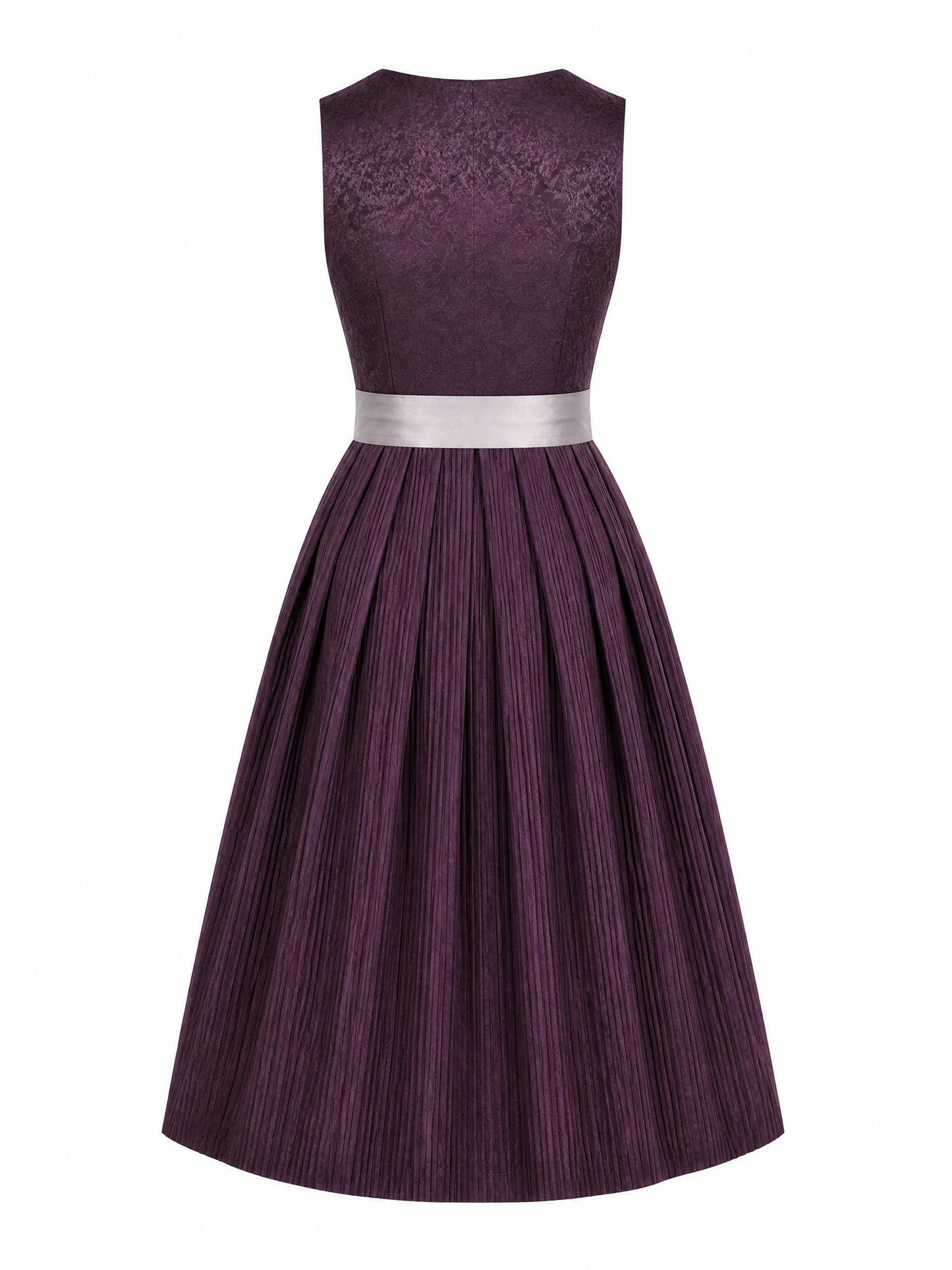 Dirndl Jana in Aubergine mit Perlgrau Sch¨¹rze - R¨¹ckansicht