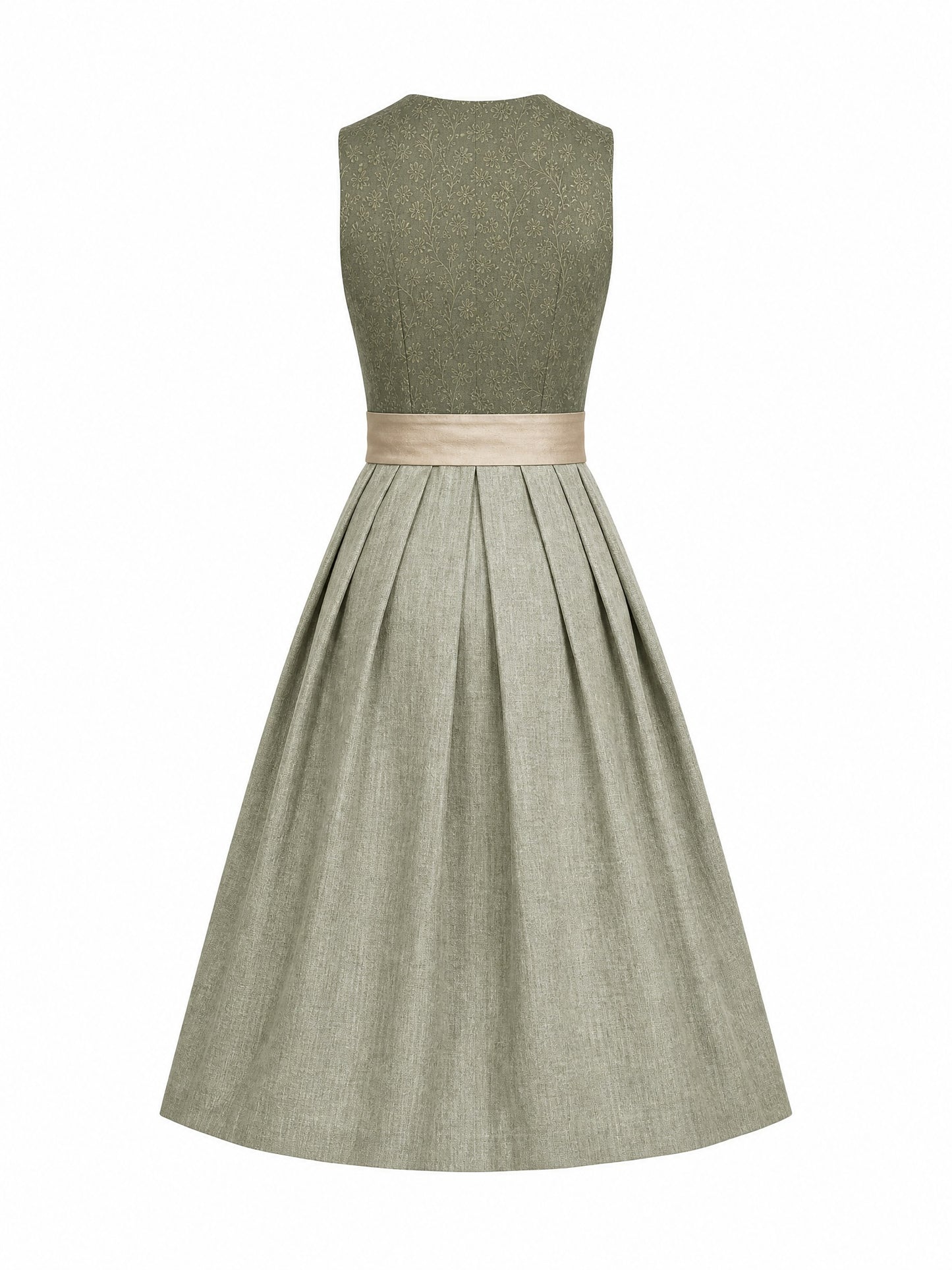 Dirndl Julia in Moosgr¨¹n mit Warmer Sand Sch¨¹rze - R¨¹ckansicht