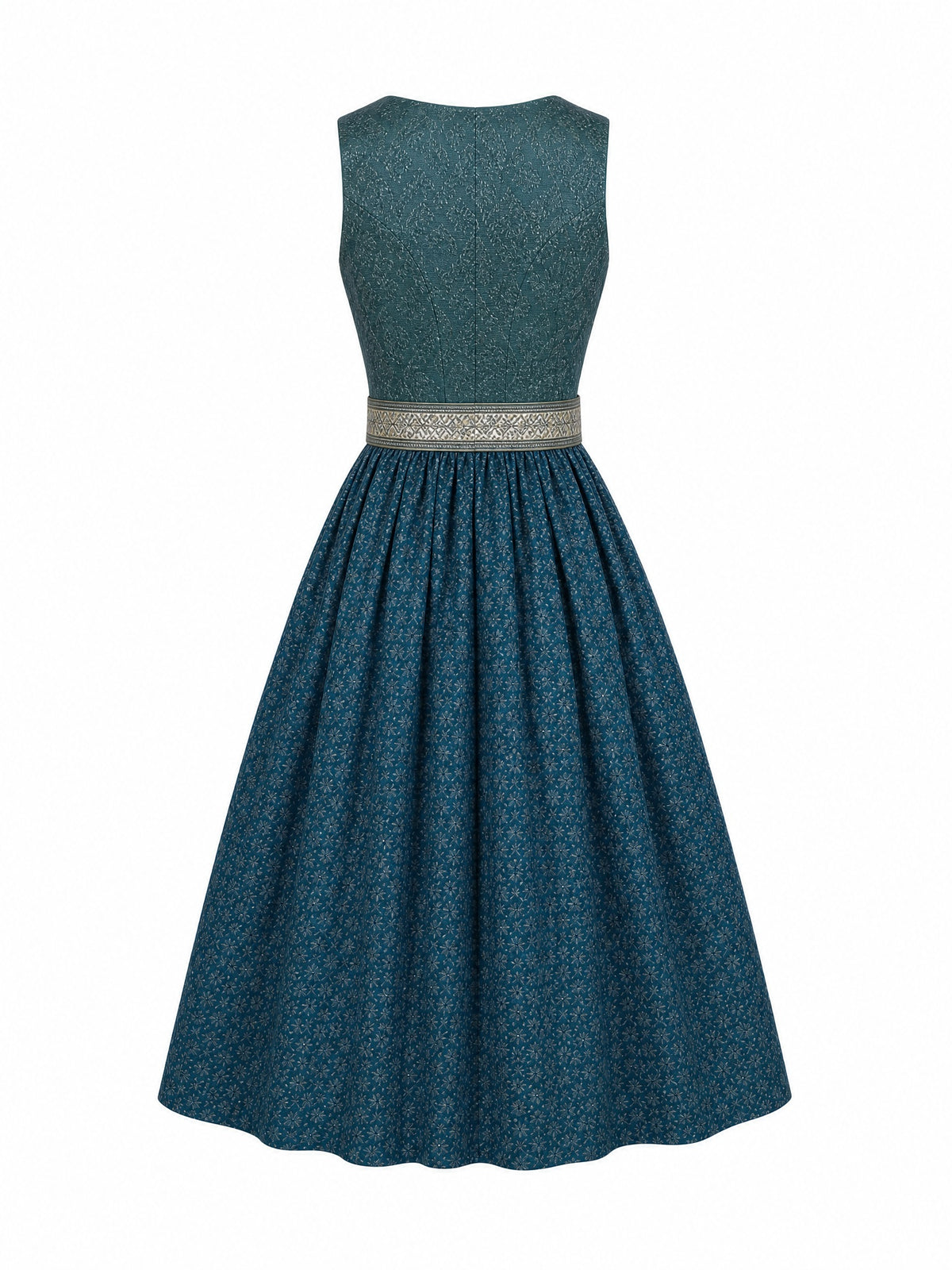 Dirndl Lena in Rauchpetrol mit Pewtergrau Sch¨¹rze - R¨¹ckansicht