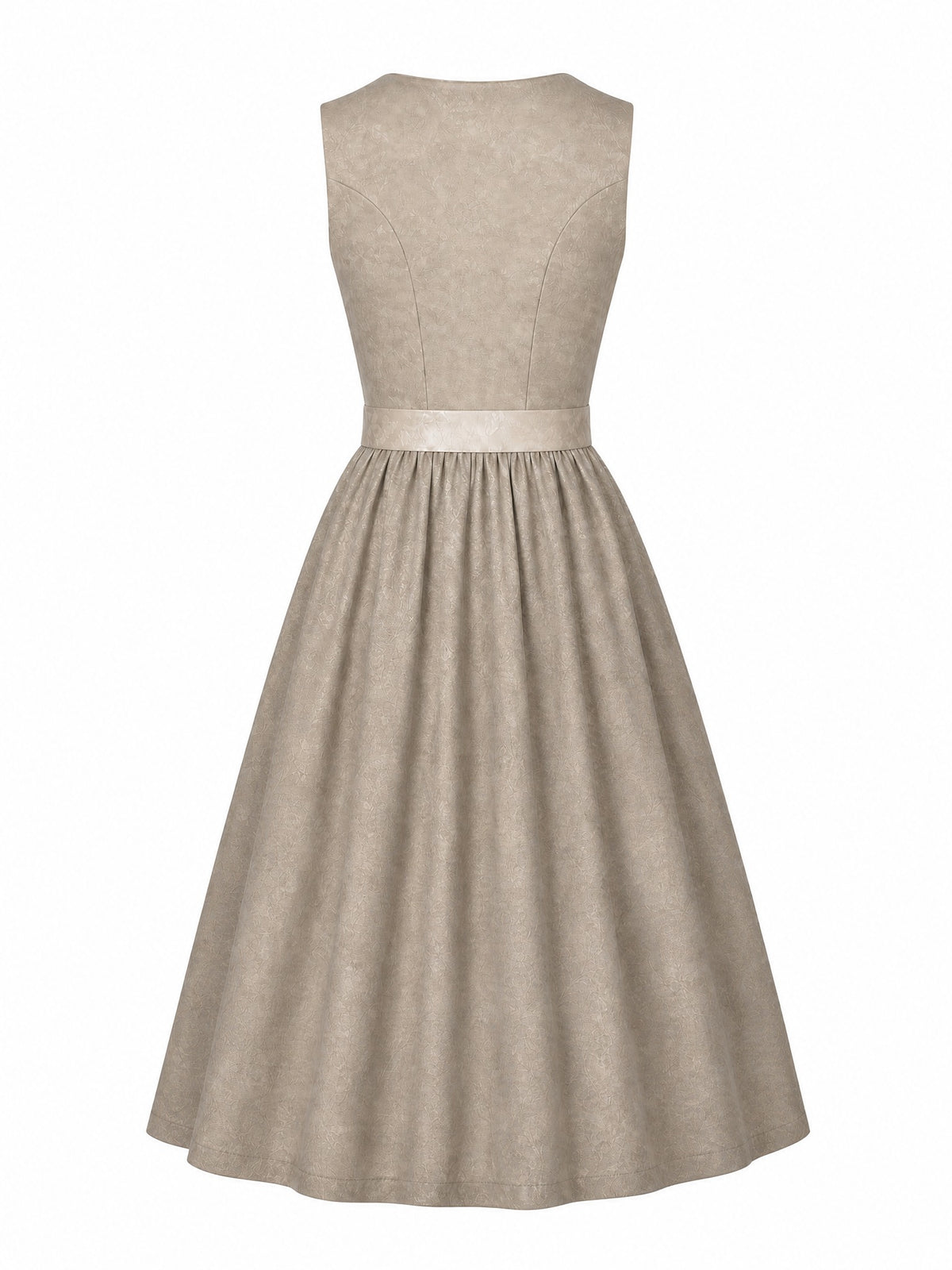 Dirndl Mara in Beigegrau mit Champagner Sch¨¹rze - R¨¹ckansicht