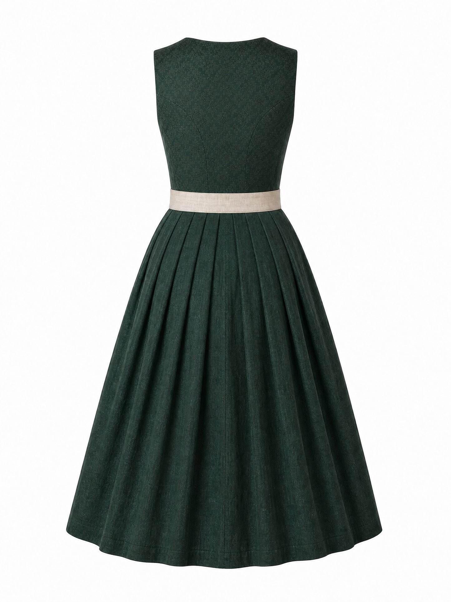 Dirndl Rieke in Waldgr¨¹n mit Haferbeige Sch¨¹rze - R¨¹ckansicht
