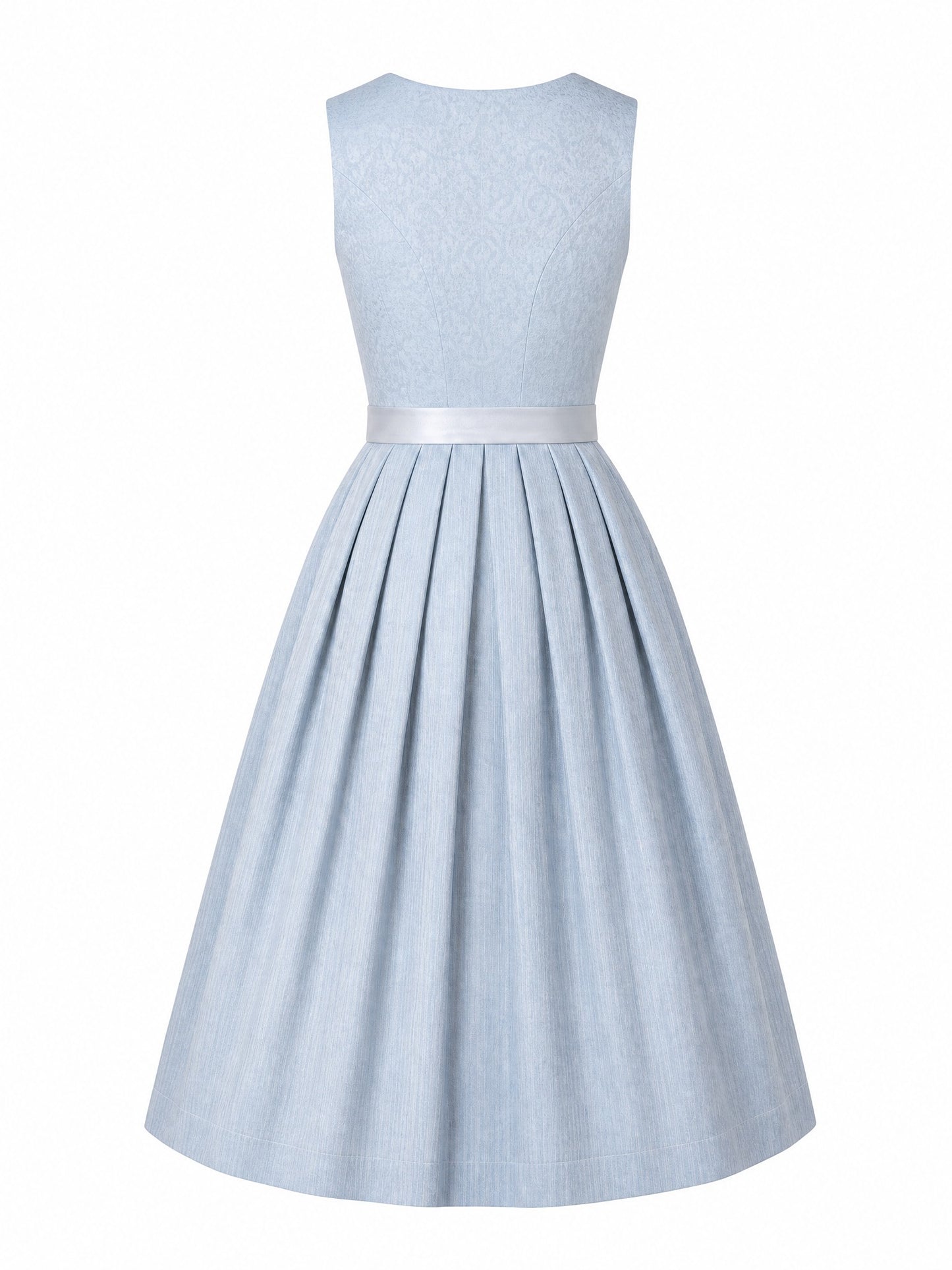 Dirndl Sina in Puderblau mit Silber Sch¨¹rze - R¨¹ckansicht