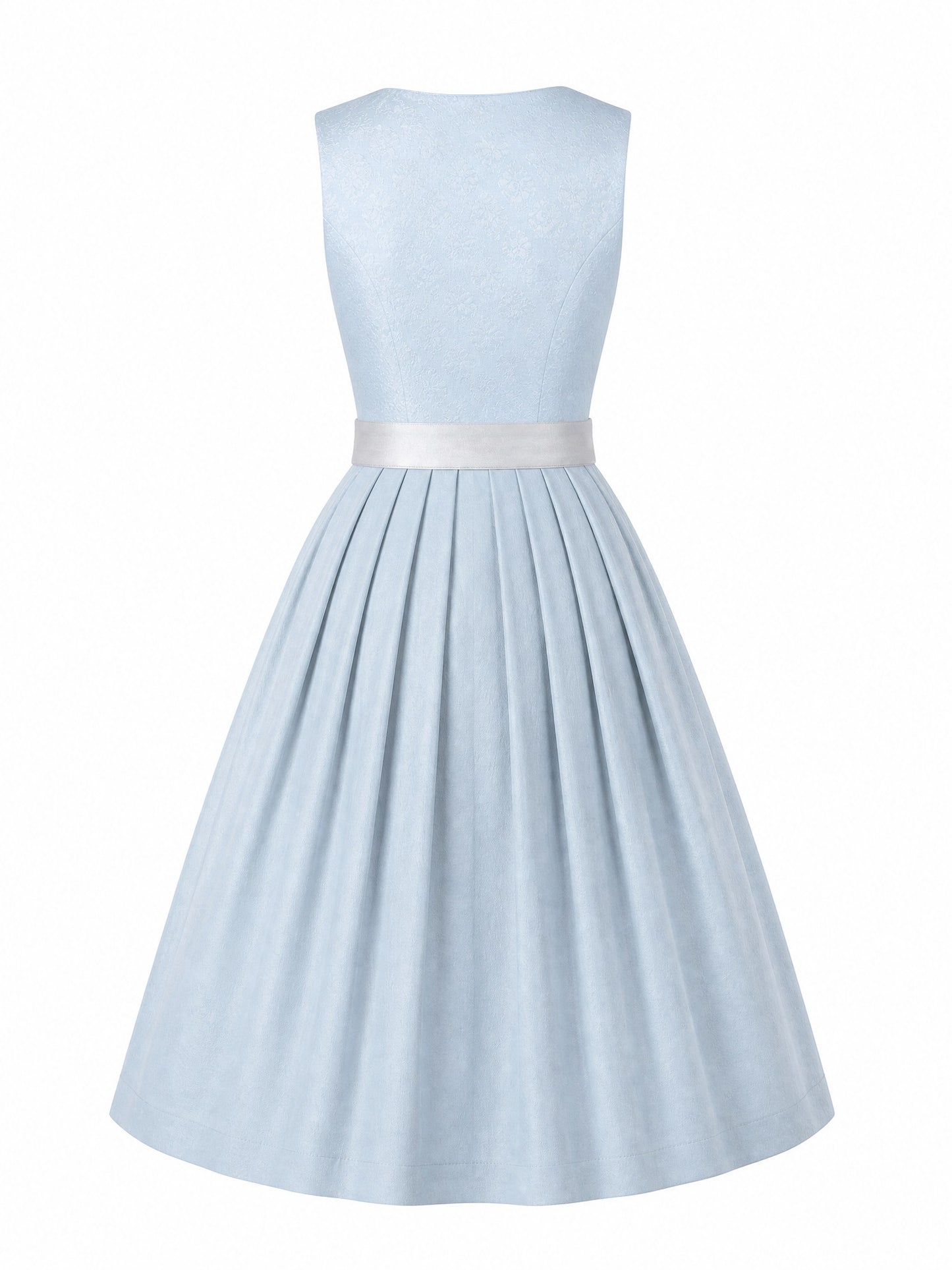 Dirndl Sophia in Eisblau mit Perlgrau Sch¨¹rze - R¨¹ckansicht
