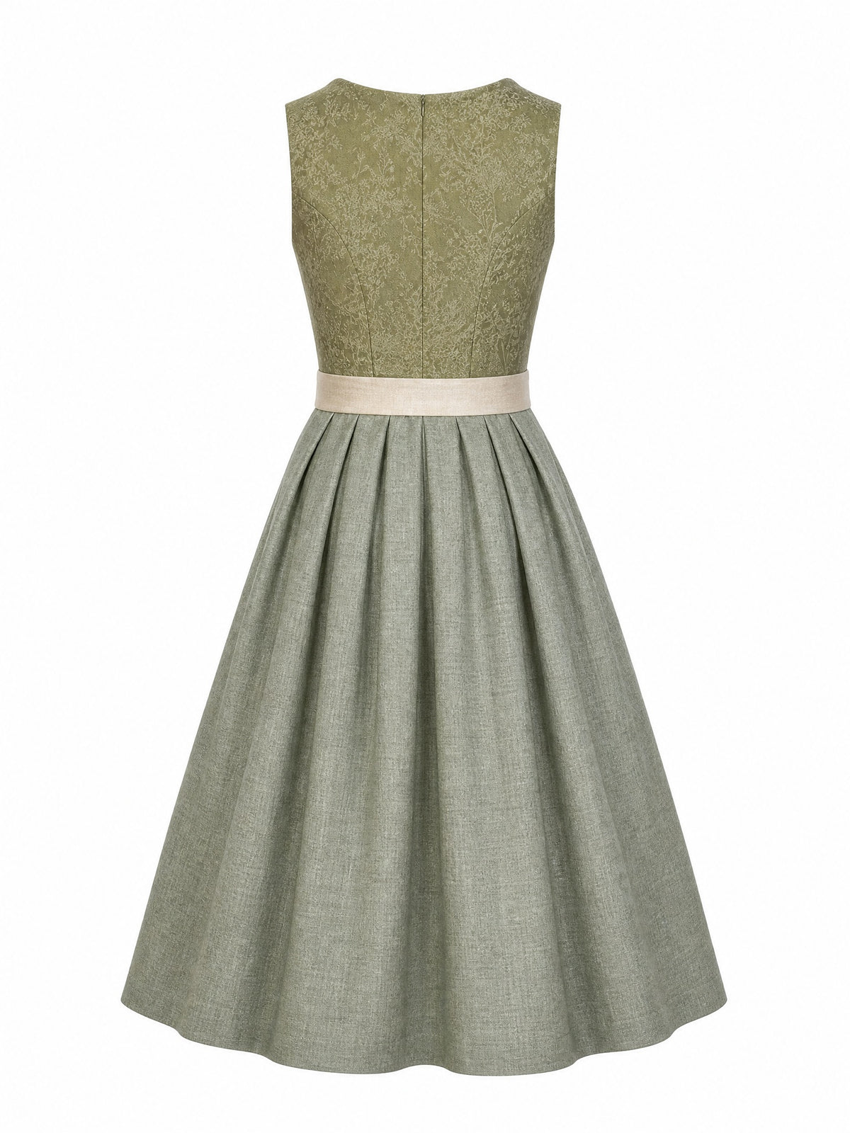 Dirndl Elena in Moosgr¨¹n mit Warmer Sand Sch¨¹rze - R¨¹ckansicht