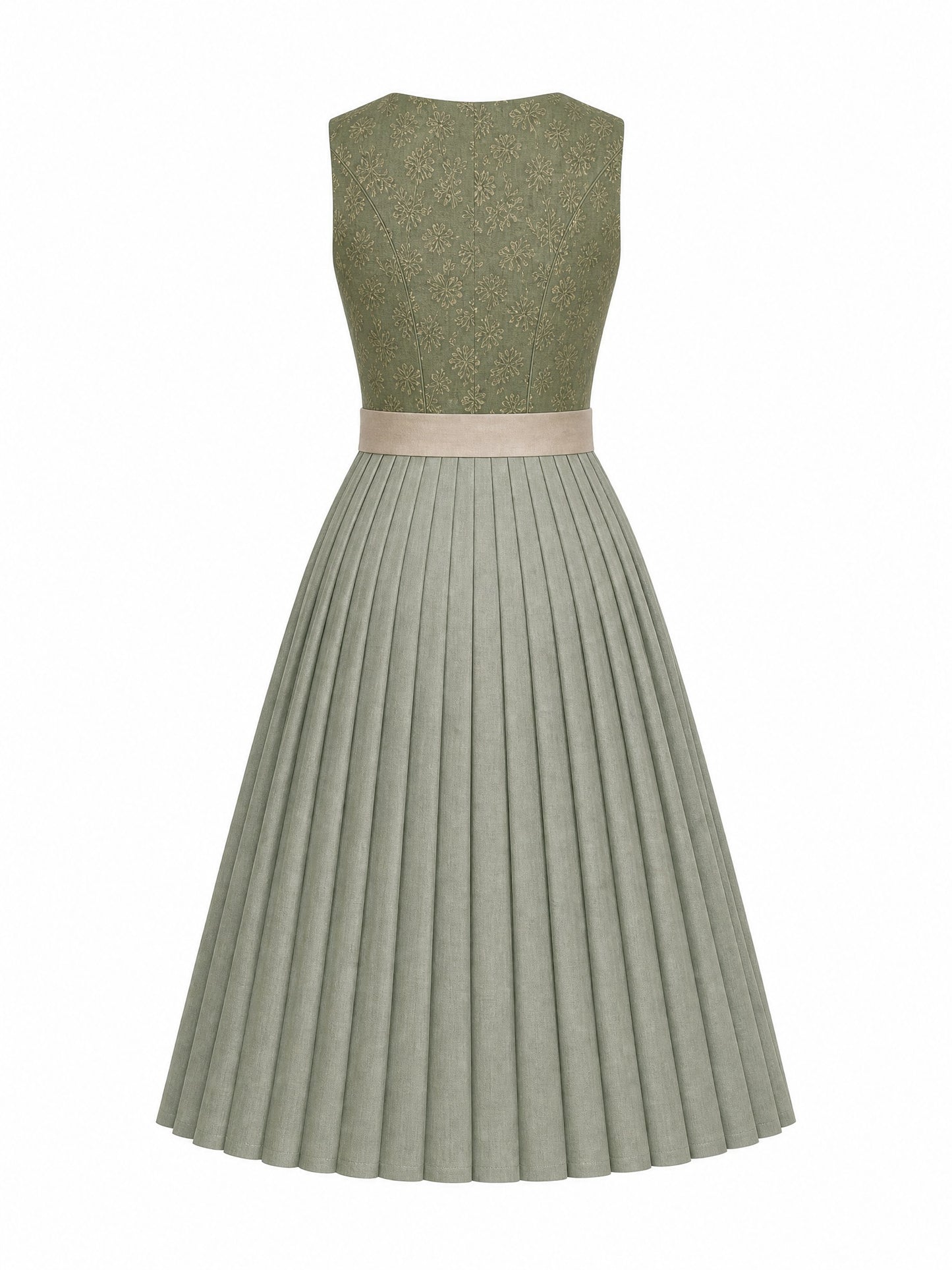 Dirndl Lia in Moosgr¨¹n mit Warmer Sand Sch¨¹rze - R¨¹ckansicht