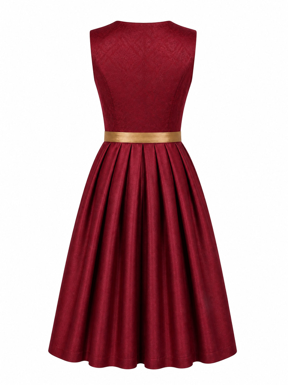 Dirndl Mia in Cranberryrot mit Antikgold Sch¨¹rze - R¨¹ckansicht