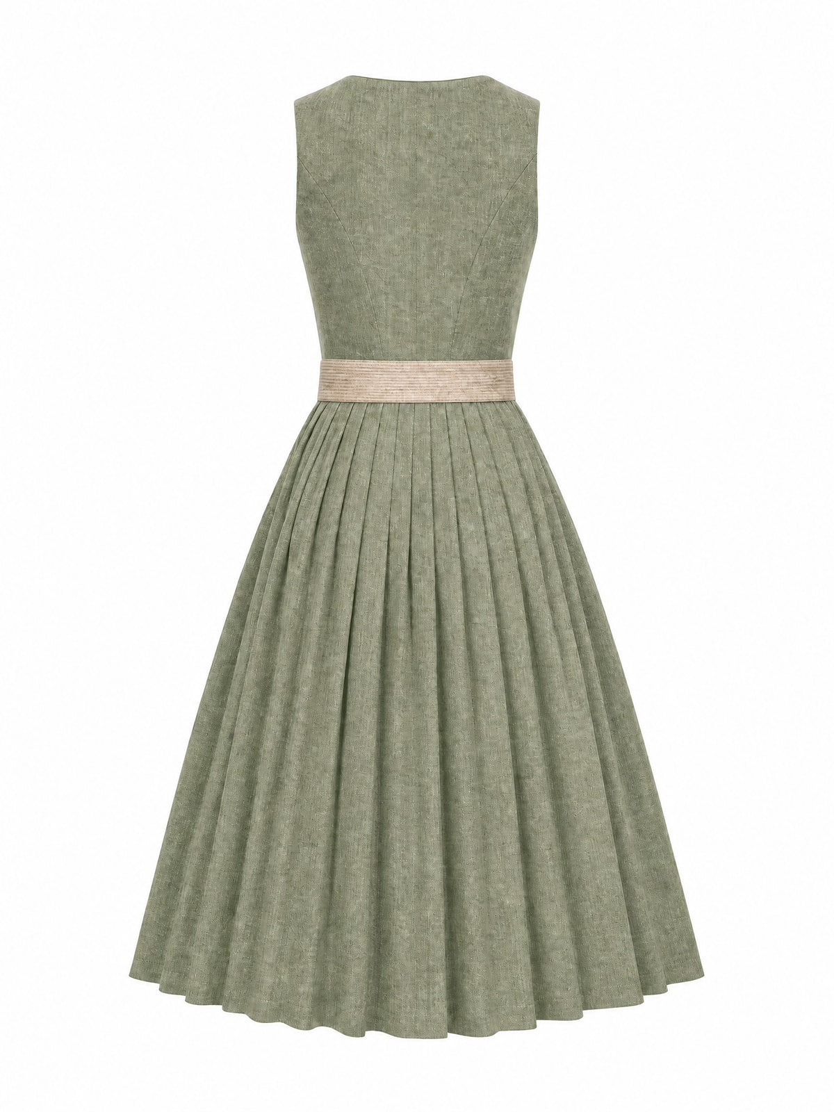 Dirndl Rieke in Eukalyptusgr¨¹n mit Warmer Sand Sch¨¹rze - R¨¹ckansicht