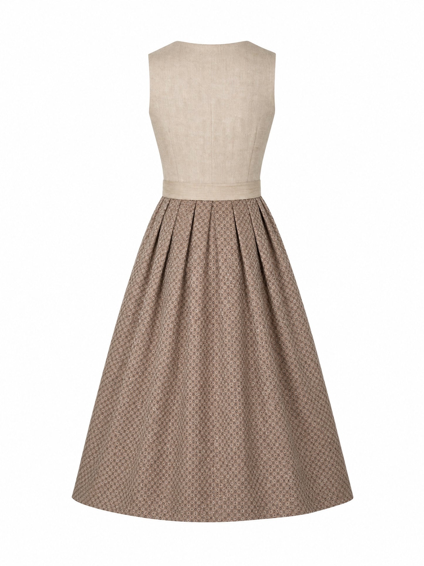 Dirndl Berit in Haferbeige mit Warmer Sand Sch¨¹rze - R¨¹ckansicht