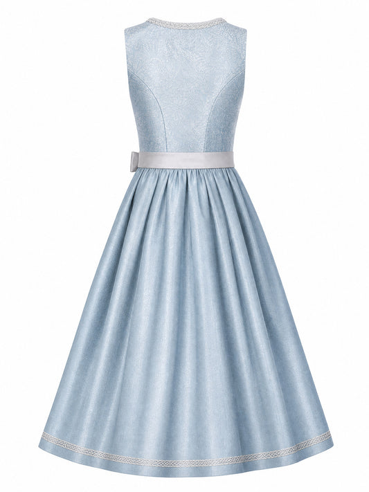 Dirndl Rosalie in Tonbeige mit Eukalyptusgr¨¹n Sch¨¹rze - R¨¹ckansicht