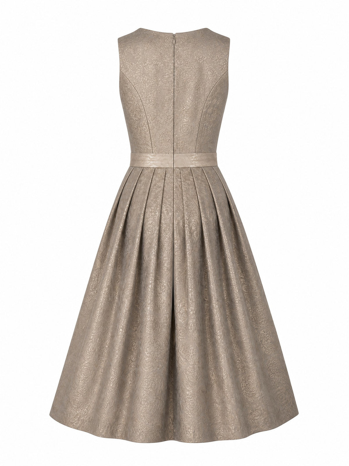 Dirndl Sina in Beigegrau mit Champagner Sch¨¹rze - R¨¹ckansicht