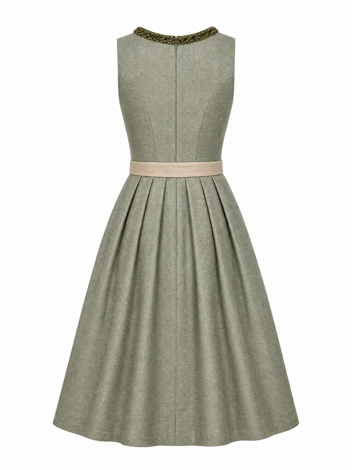 Dirndl Teresa in Eukalyptusgr¨¹n mit Warmer Sand Sch¨¹rze - R¨¹ckansicht