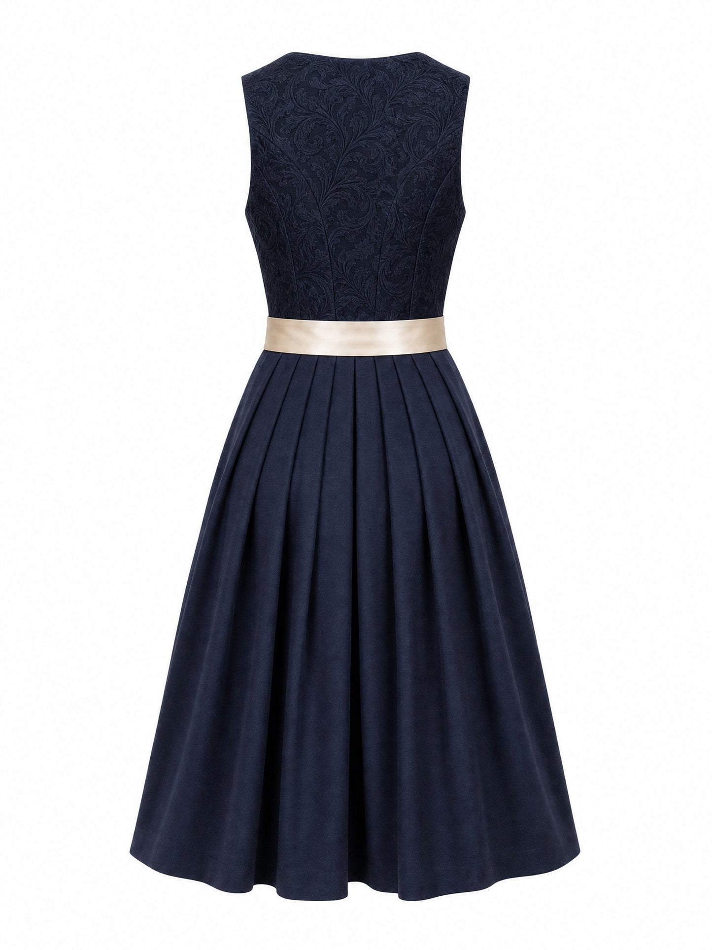 Dirndl Nela in Mitternachtsblau mit Champagner Sch¨¹rze - R¨¹ckansicht
