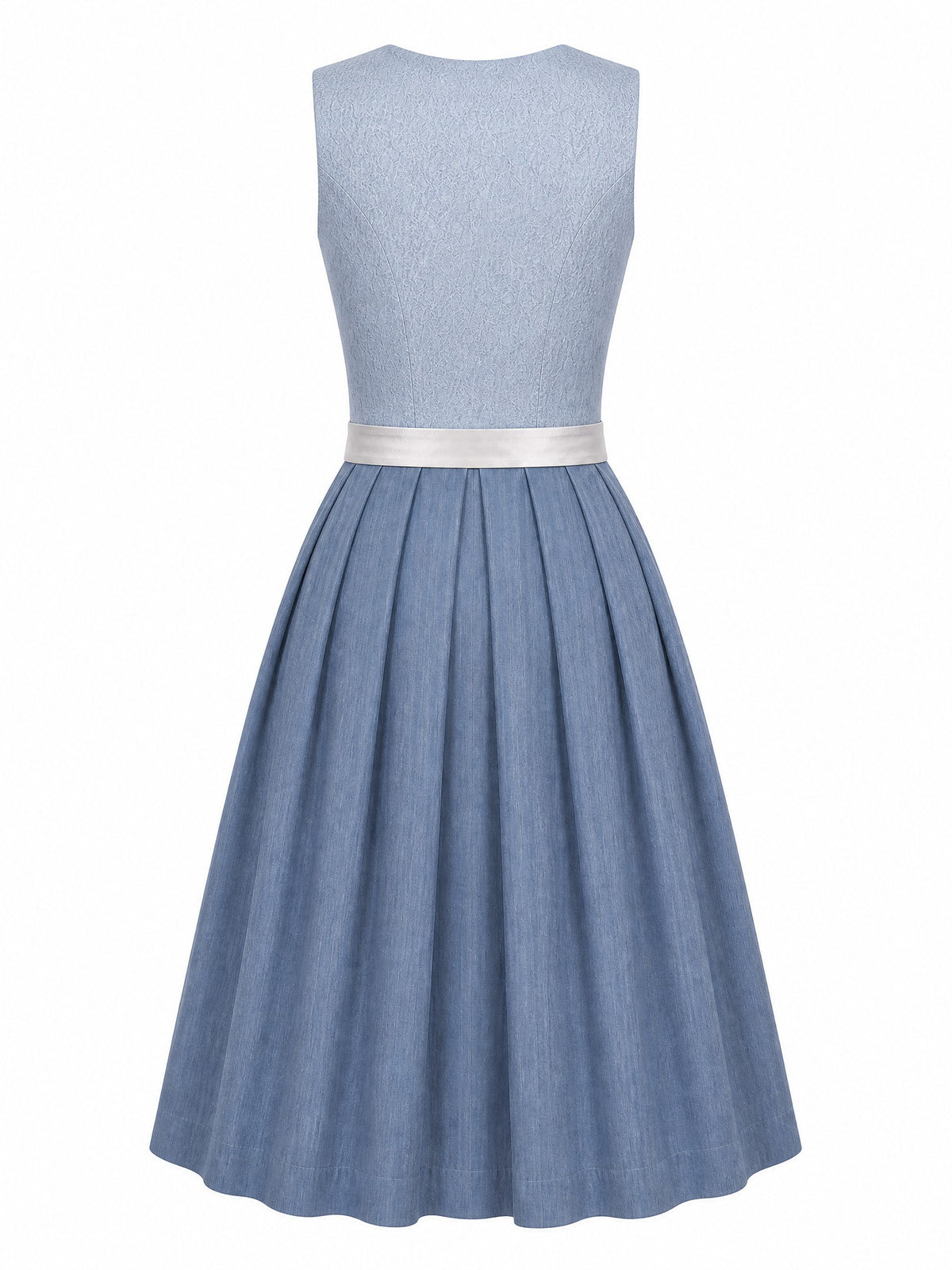 Dirndl Ronja in Puderblau mit Silber Sch¨¹rze - R¨¹ckansicht
