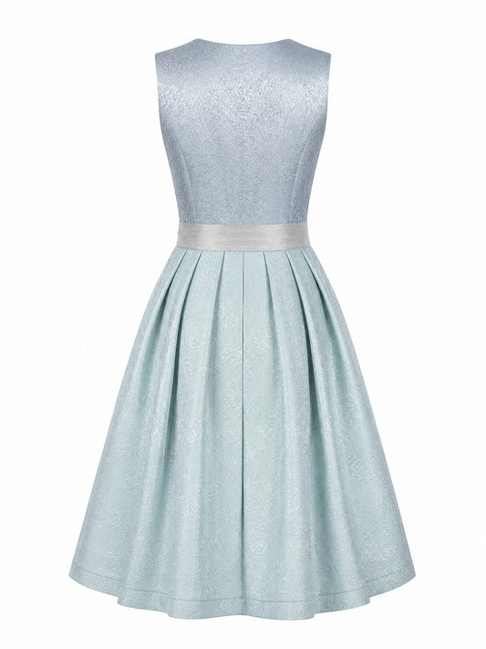 Dirndl Luise in Eisblau mit Perlgrau Sch¨¹rze - R¨¹ckansicht