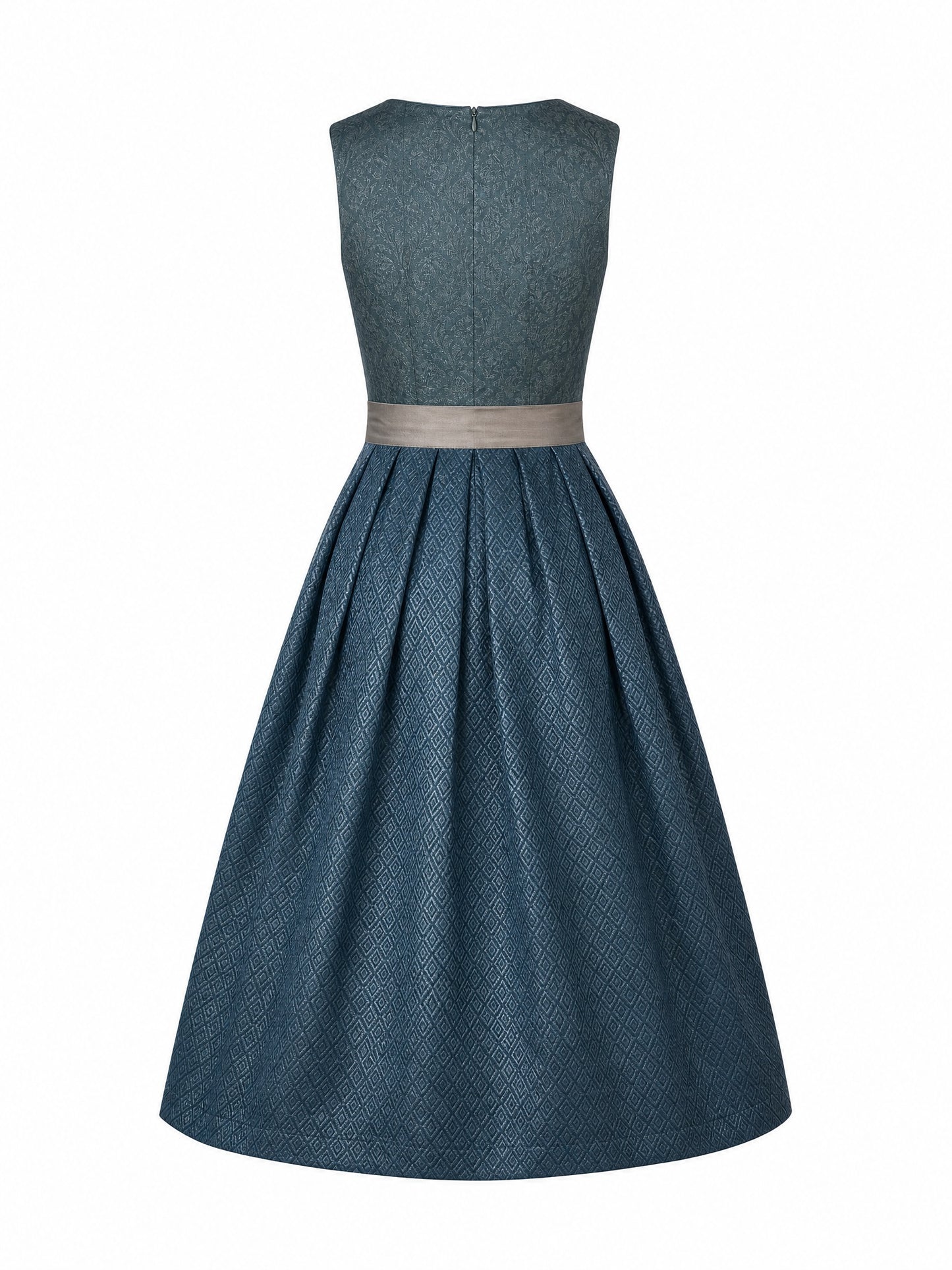 Dirndl Marie in Rauchpetrol mit Pewtergrau Sch¨¹rze - R¨¹ckansicht