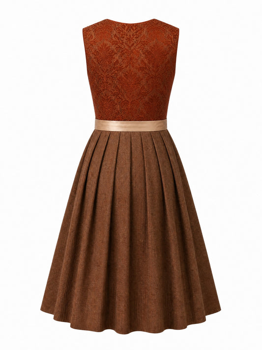 Dirndl Mina in Sienabraun mit Champagner Sch¨¹rze - R¨¹ckansicht