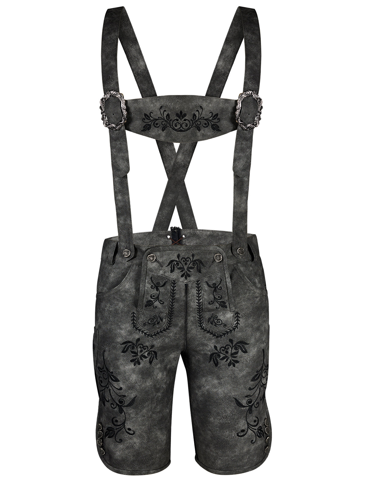 Grau Lederhose Norman – Stickereien