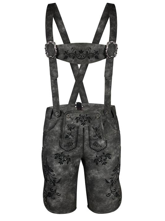 Grau Lederhose Norman – Stickereien