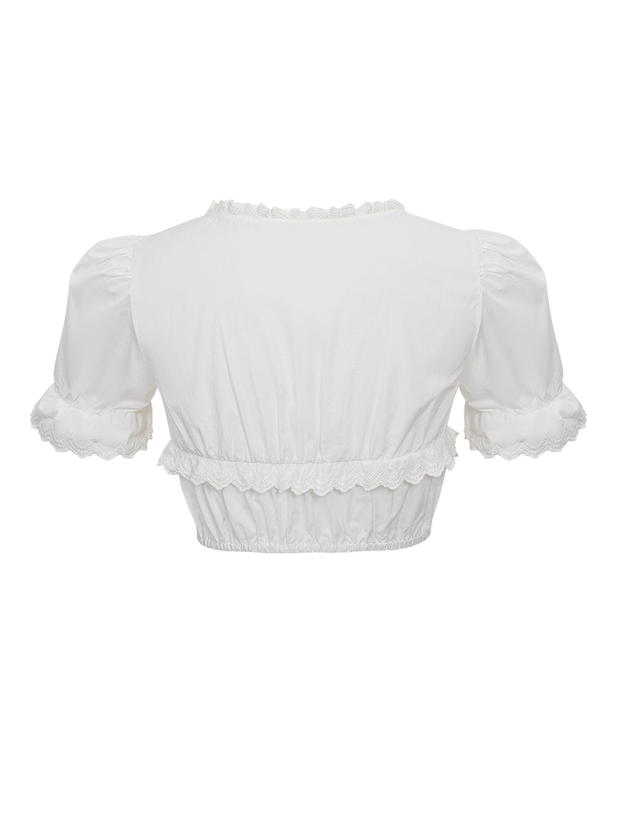 Terri Damen Dirndlbluse in Weiß mit Kurzarm