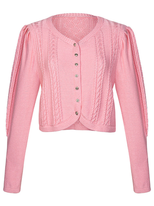 Rosa Trachtenstrick Strickjacke Martha