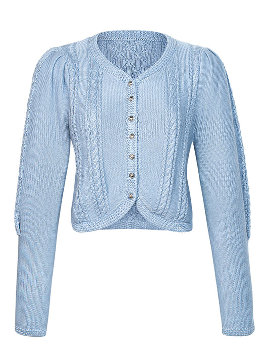 Blau Trachtenstrick Strickjacke Martha