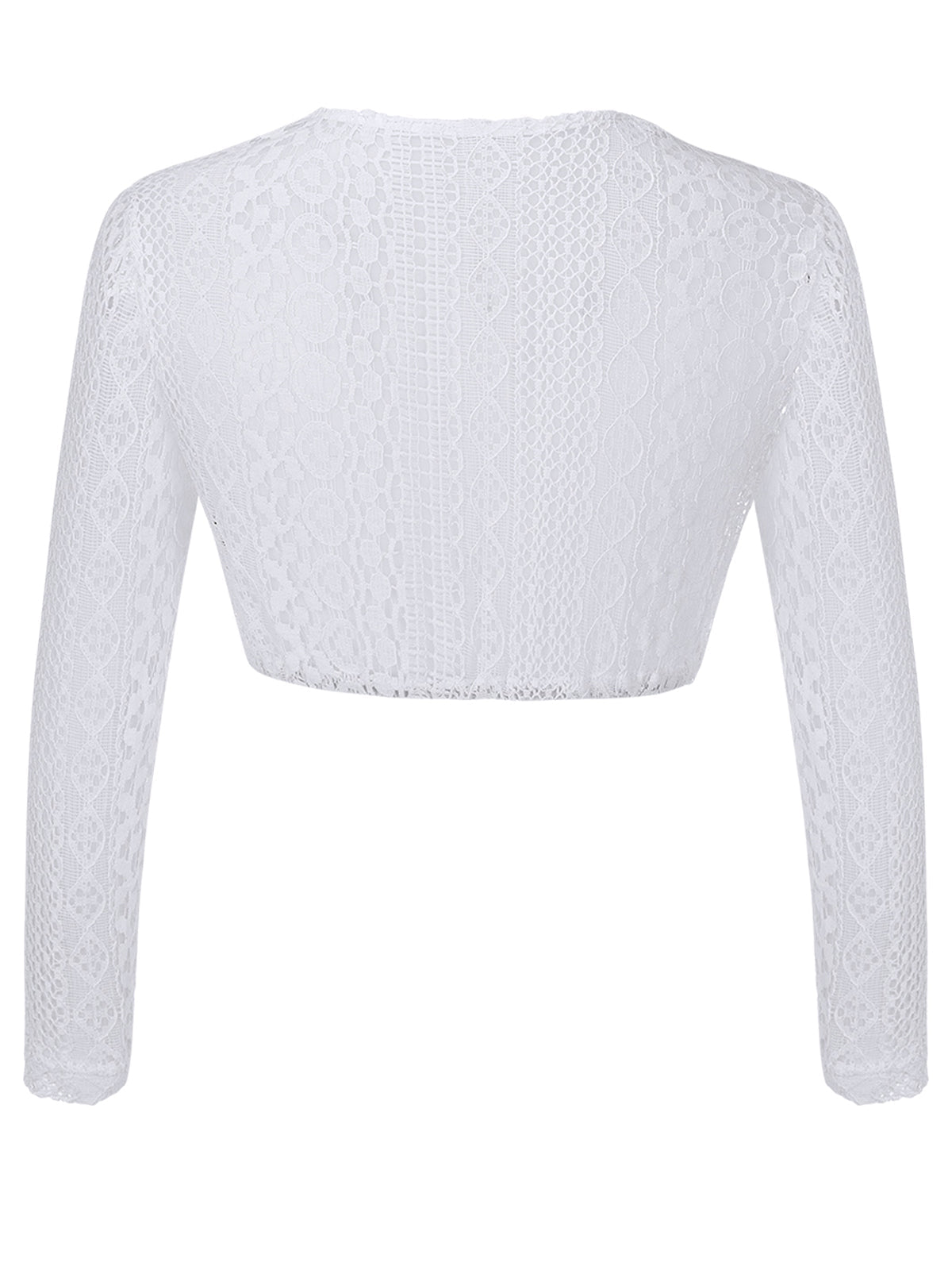 Lilith Damen Dirndlbluse in Weiß mit Langarm und V-Ausschnitt