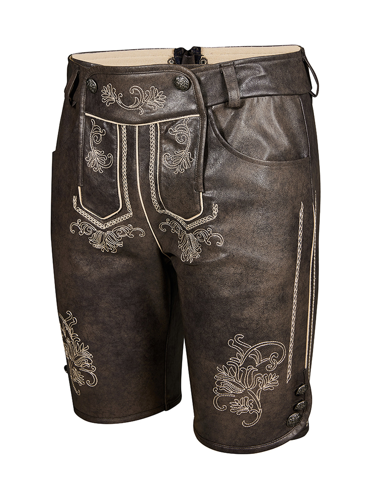Grau Lederhose Tarius Steinbraune – Stickereien