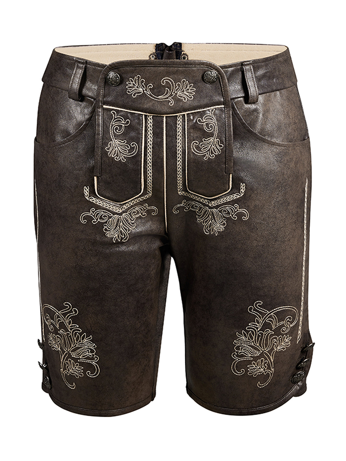 Grau Lederhose Tarius Steinbraune – Stickereien