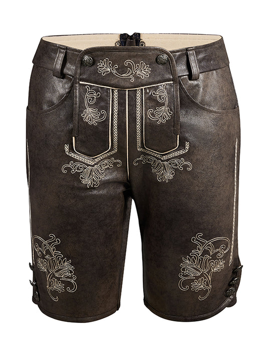 Grau Lederhose Tarius Steinbraune – Stickereien