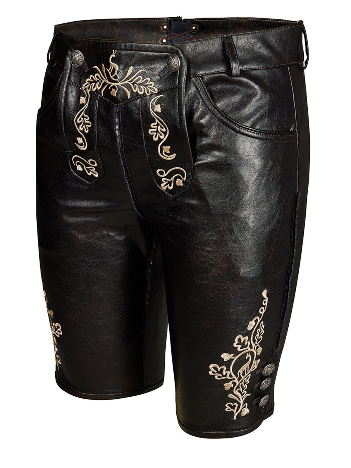 Schwarz Lederhose Ludwig – Stickereien