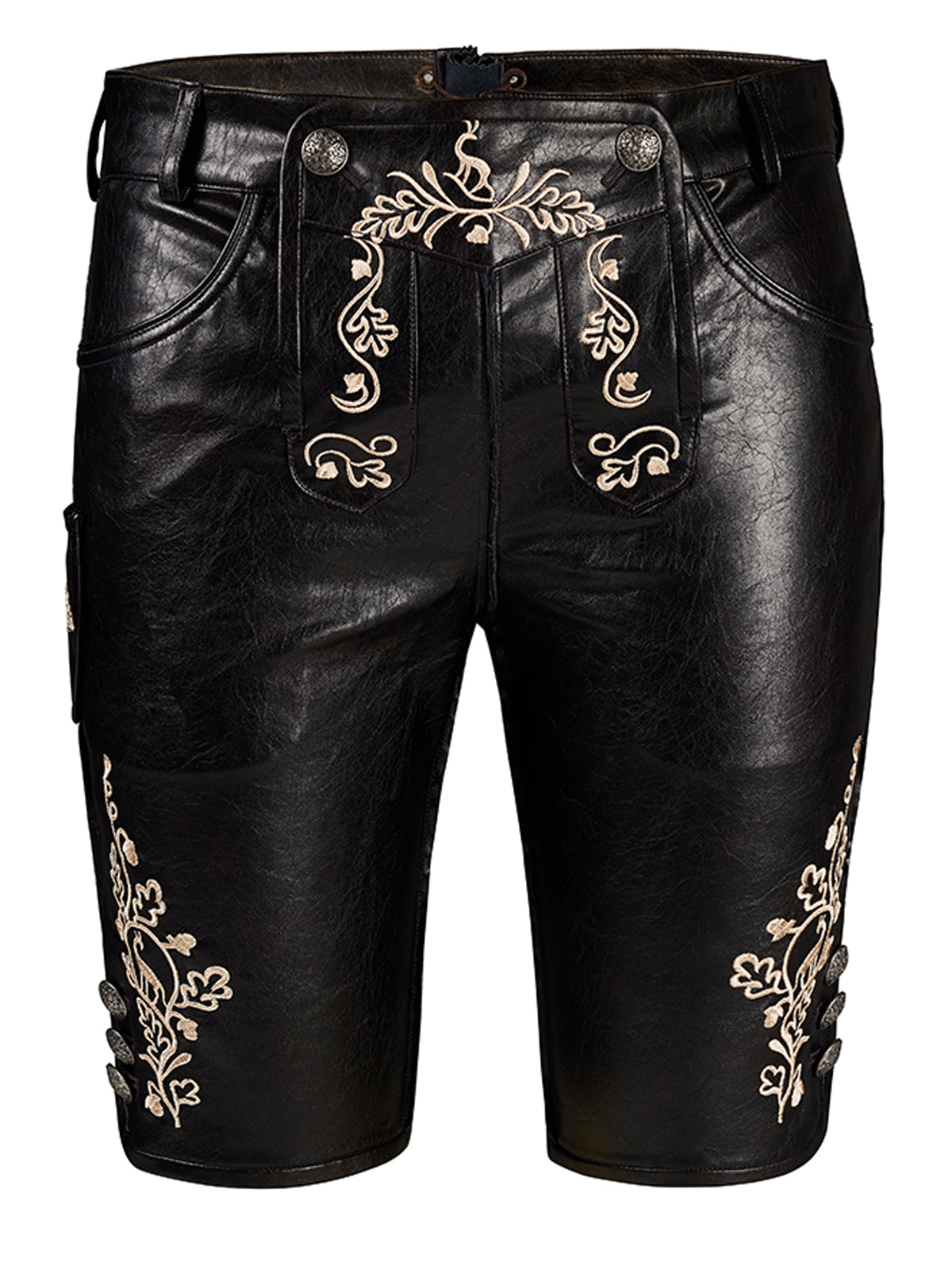 Schwarz Lederhose Ludwig – Stickereien