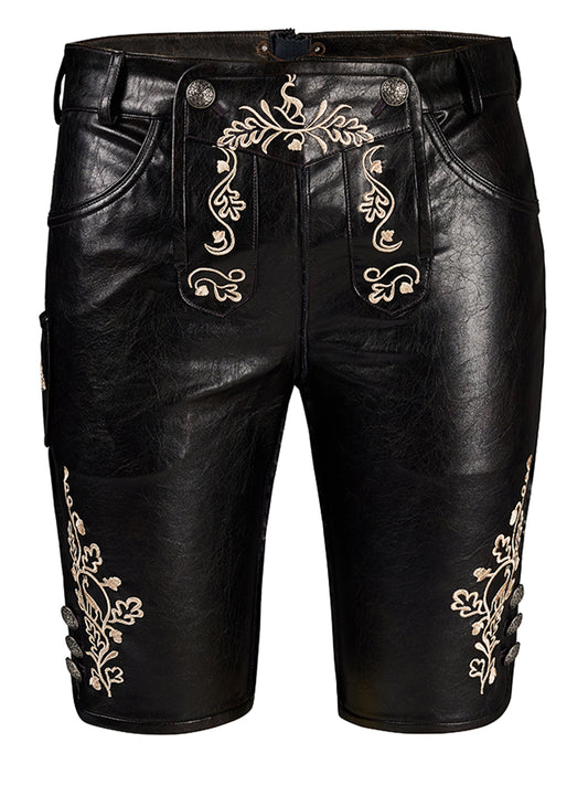 Schwarz Lederhose Ludwig – Stickereien