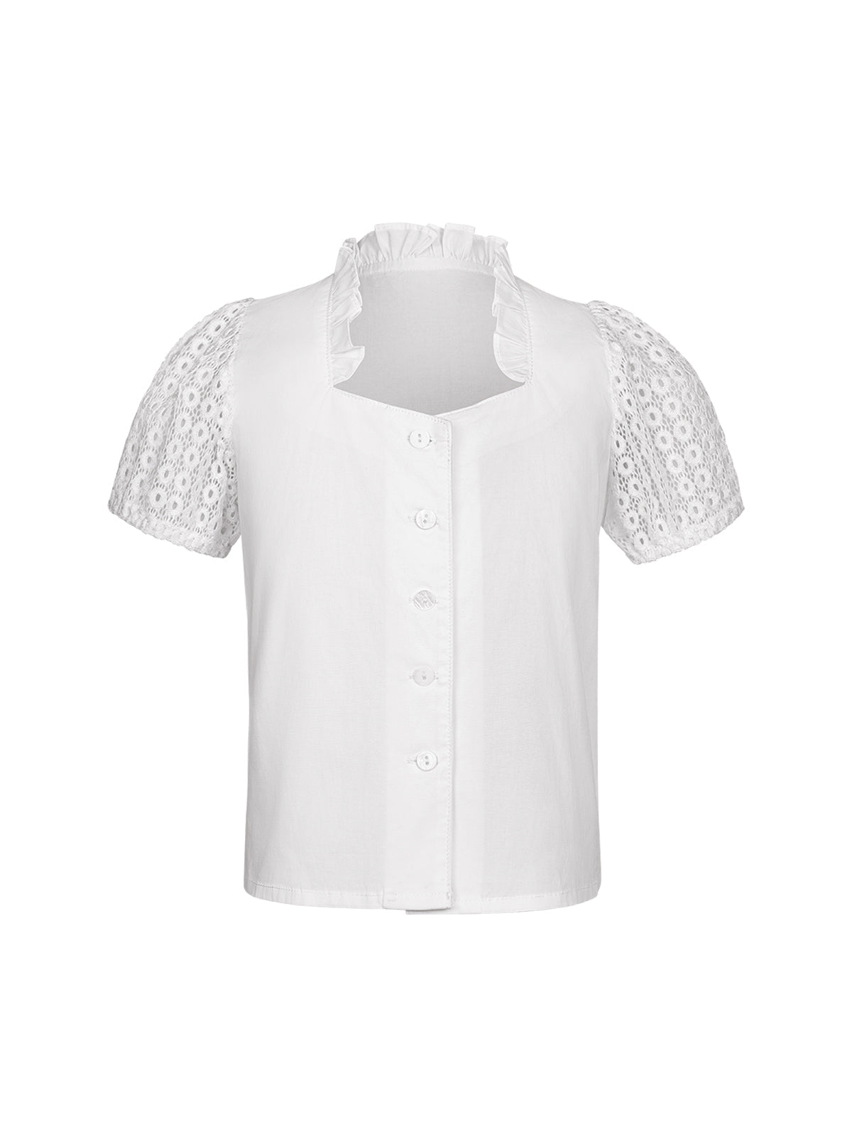 Weiß Kinder-Dirndlbluse Sofia – Herzlinie