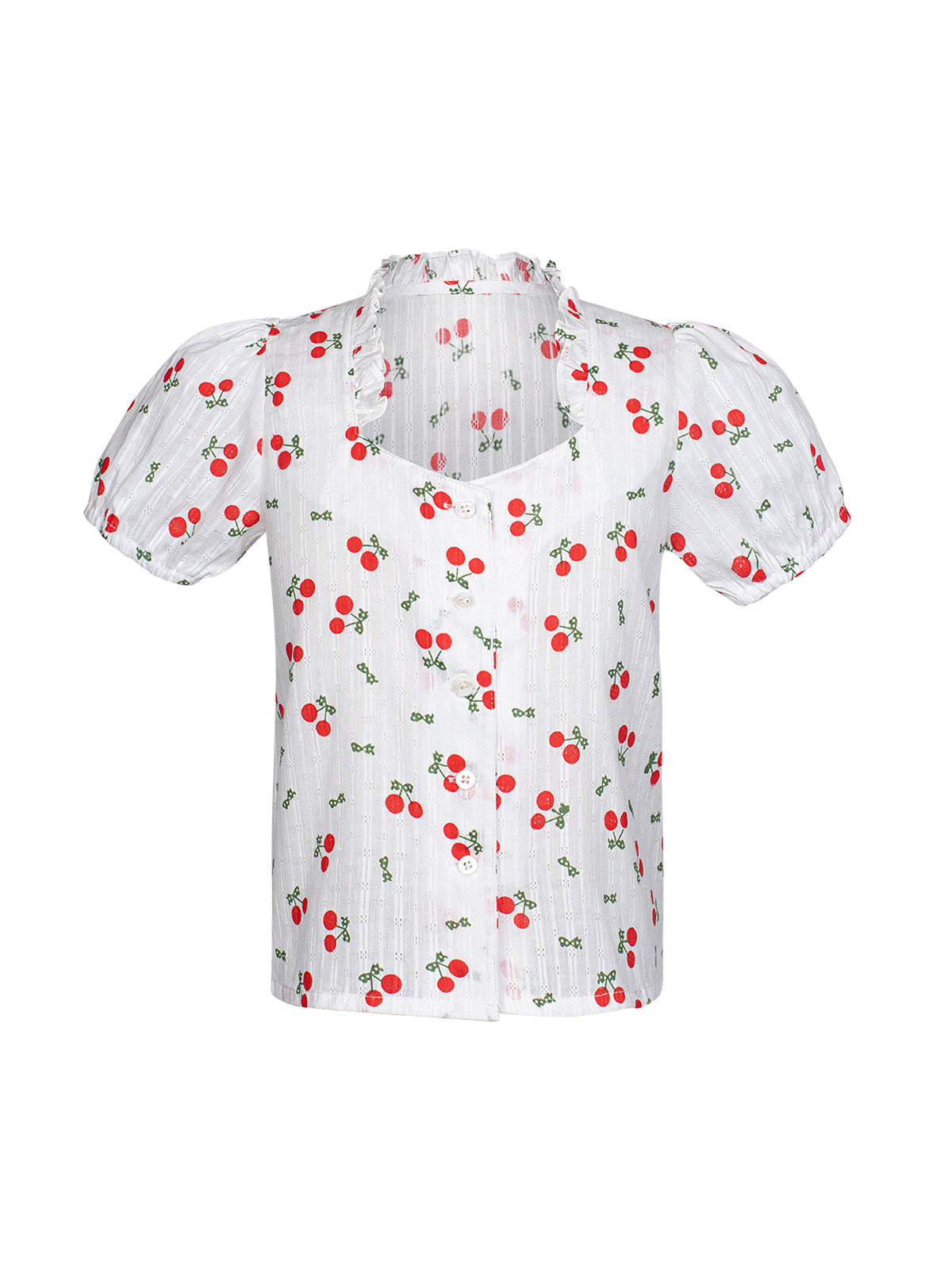 Weiß Kinder-Dirndlbluse Sofia Cherry – Herzlinie