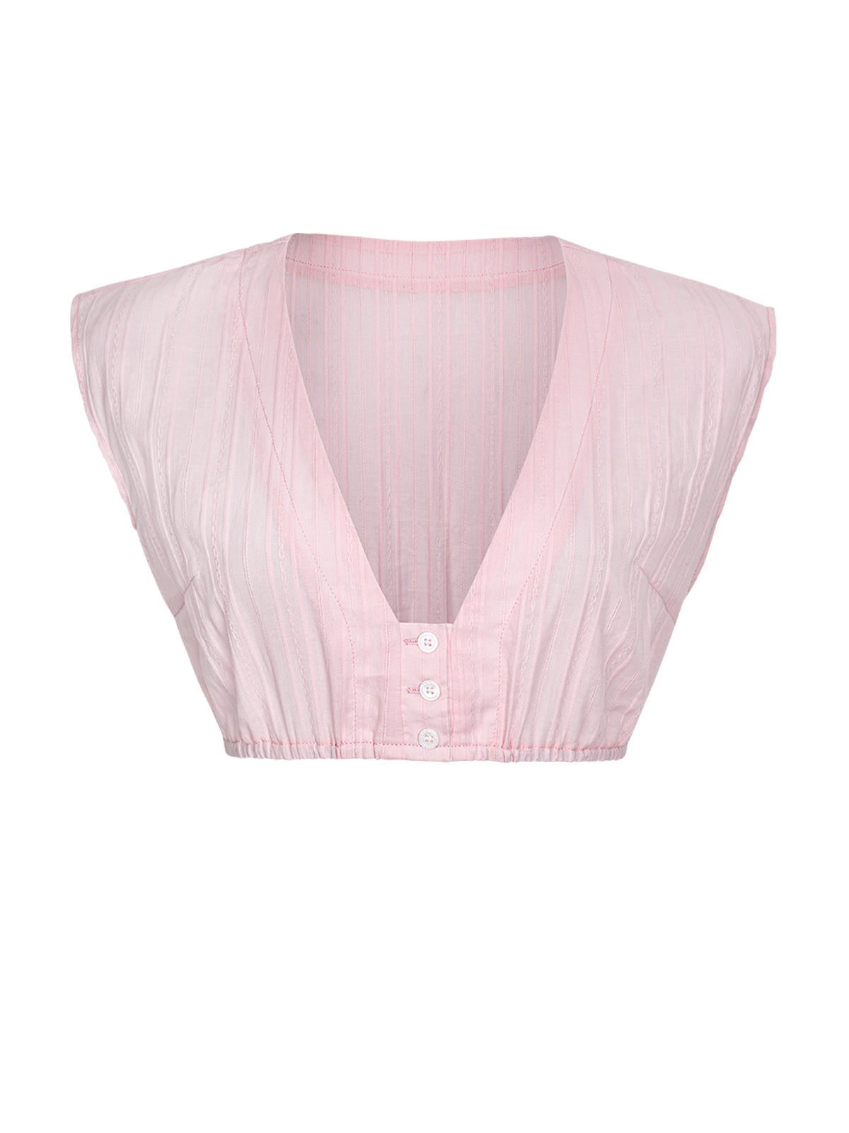 Milana Damen Dirndlbluse in Rosa mit Ärmellos und V-Ausschnitt