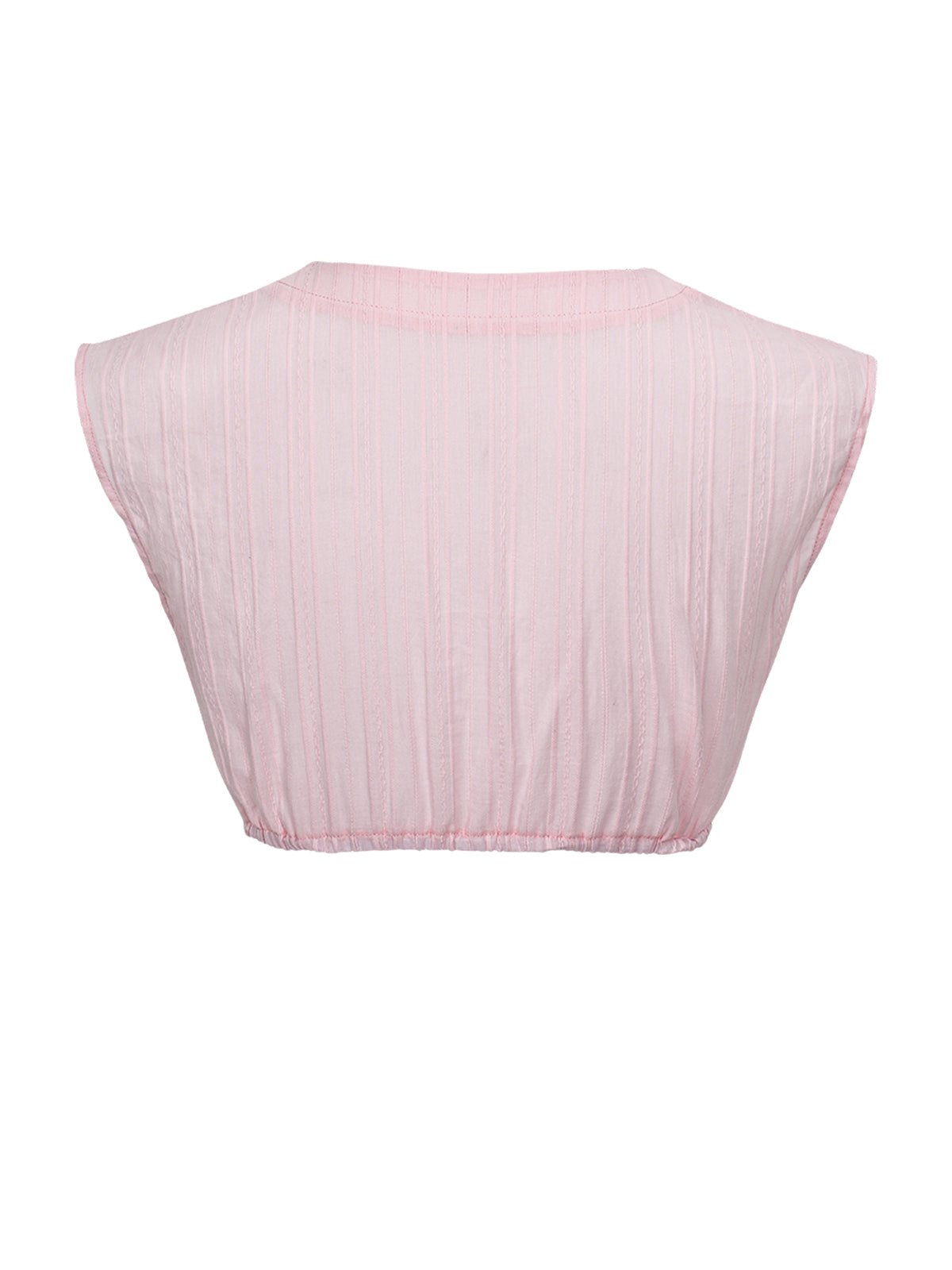 Milana Damen Dirndlbluse in Rosa mit Ärmellos und V-Ausschnitt