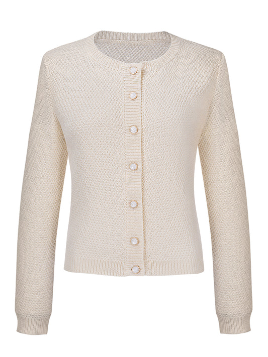 Weiß Trachtenstrick Strickjacke Amalia