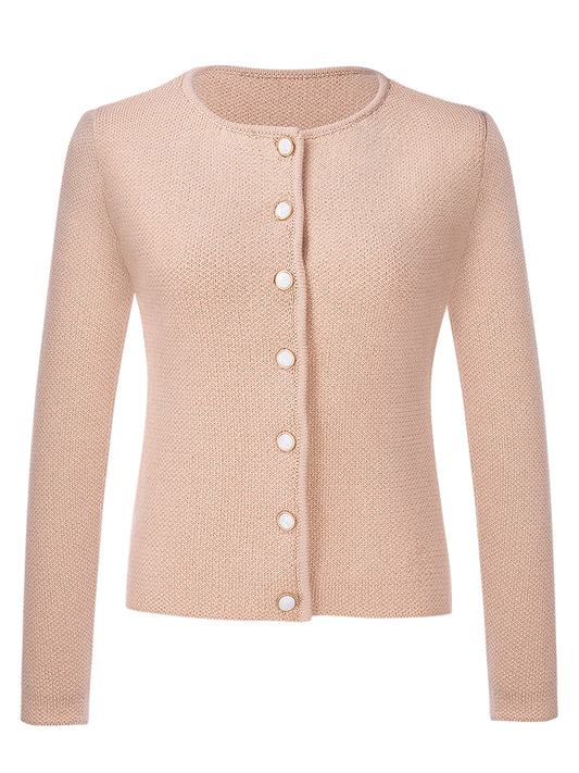 Braun Trachtenstrick Strickjacke Mira Creme