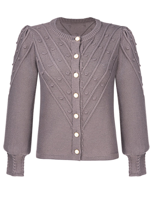 Grau Trachtenstrick Strickjacke Renata Grey