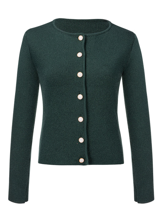 Grün Trachtenstrick Strickjacke Mira Dunkelgrün