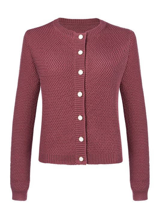 Lila Trachtenstrick Strickjacke Amalia Dusty