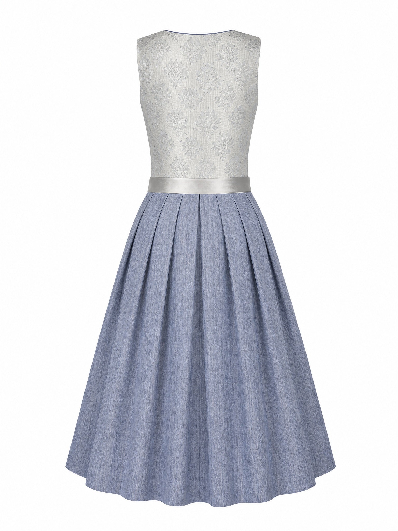 Dirndl Anika in Rauchflieder mit Perlgrau Sch¨¹rze - R¨¹ckansicht