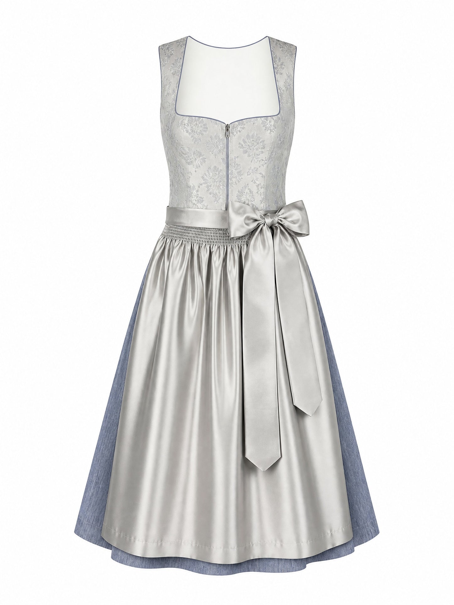 Dirndl Anika in Rauchflieder mit Perlgrau Sch¨¹rze - Vorderansicht
